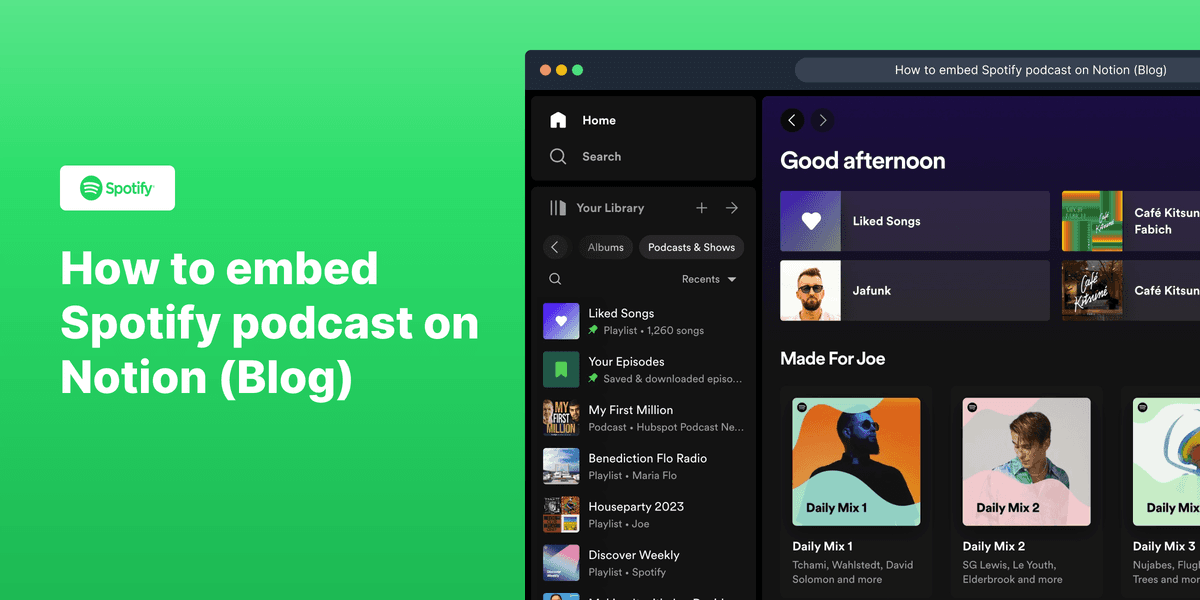 How to embed Spotify on Notion screenshot