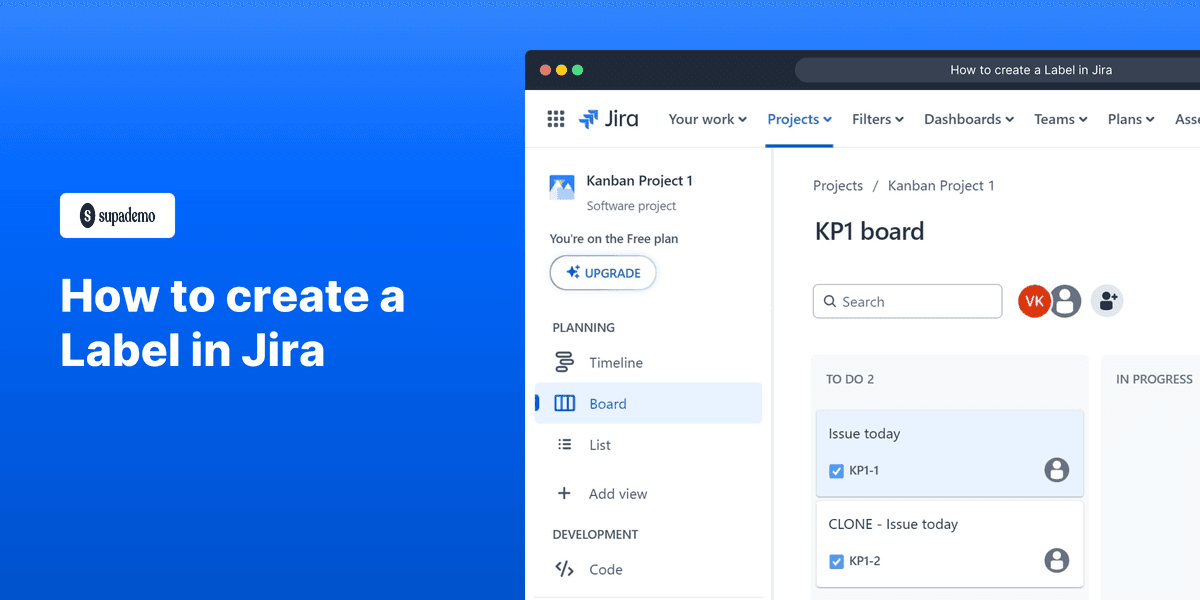 How to create a Label in Jira screenshot