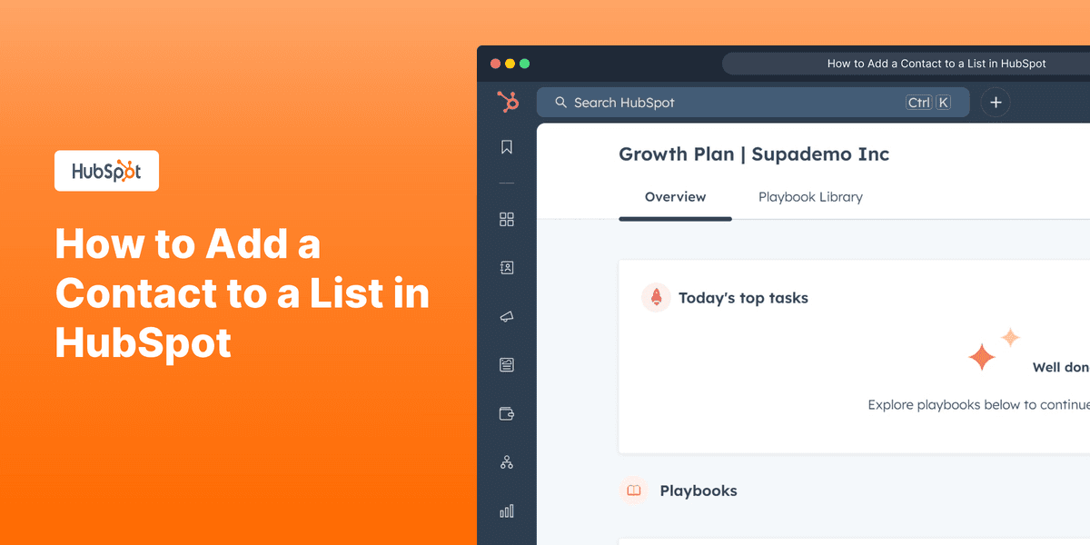 How to add a contact to a List in HubSpot screenshot