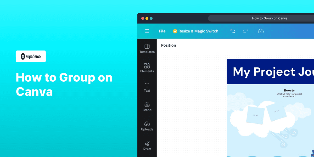 How to Group on Canva screenshot