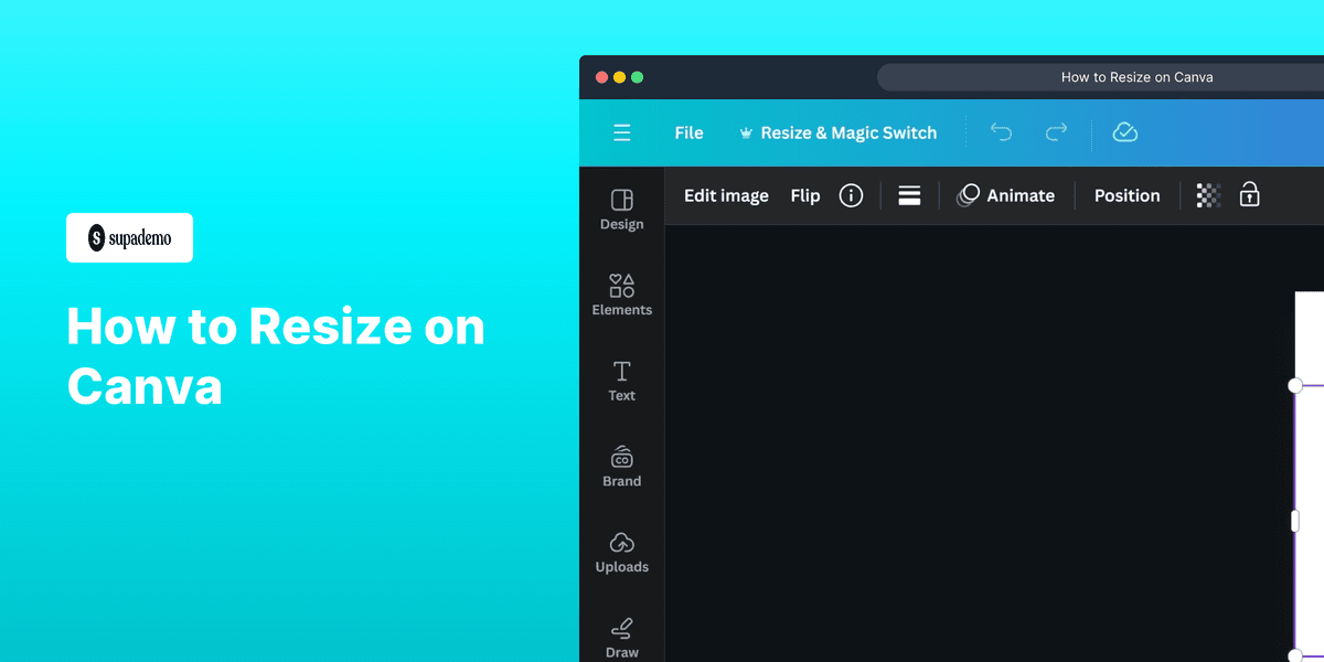 How to Resize on Canva screenshot