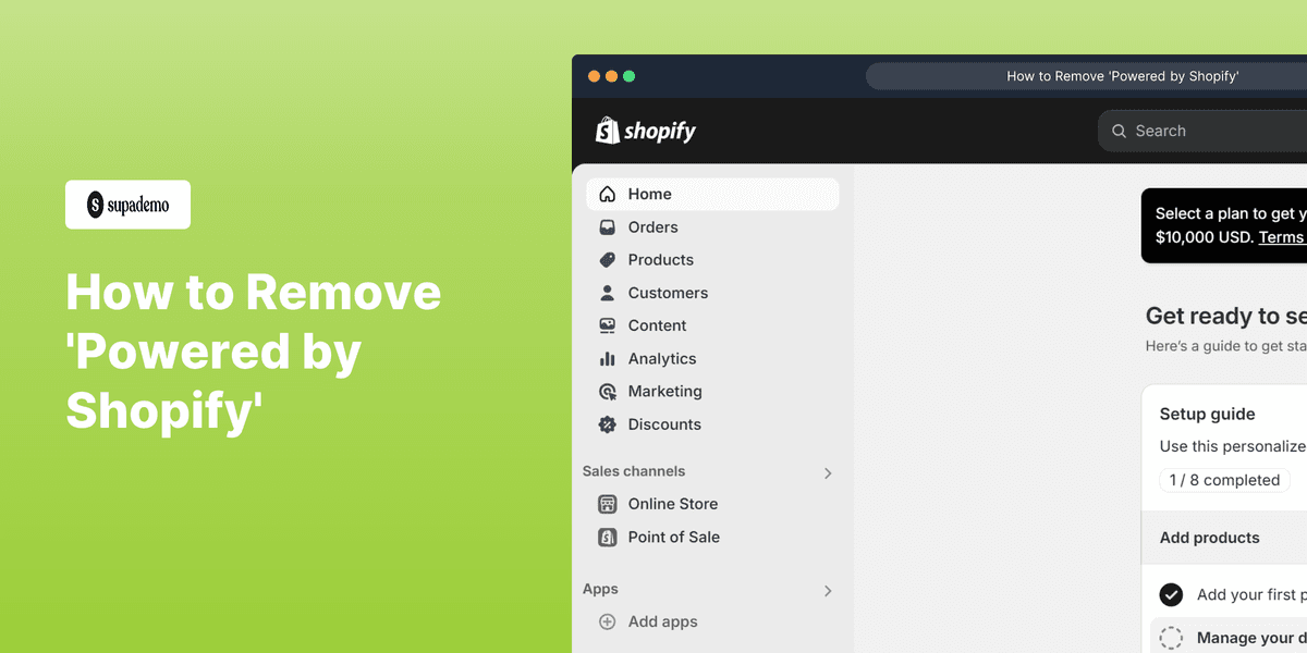 How to Remove 'Powered by Shopify' screenshot