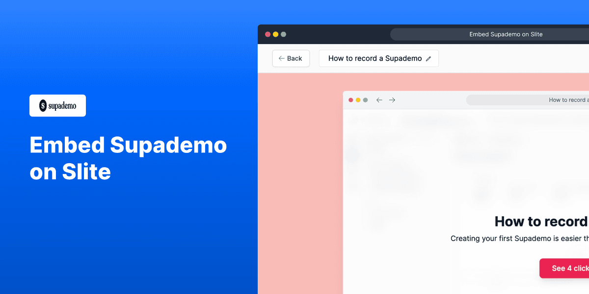 How to embed Supademo on Slite screenshot