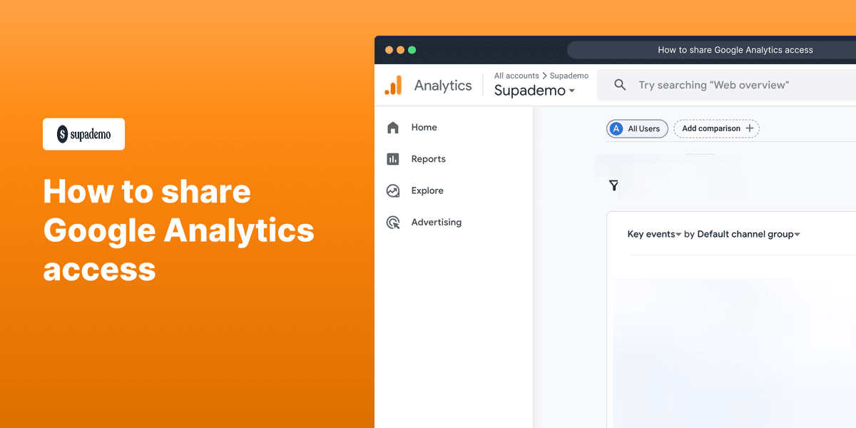 How to share Google Analytics access screenshot