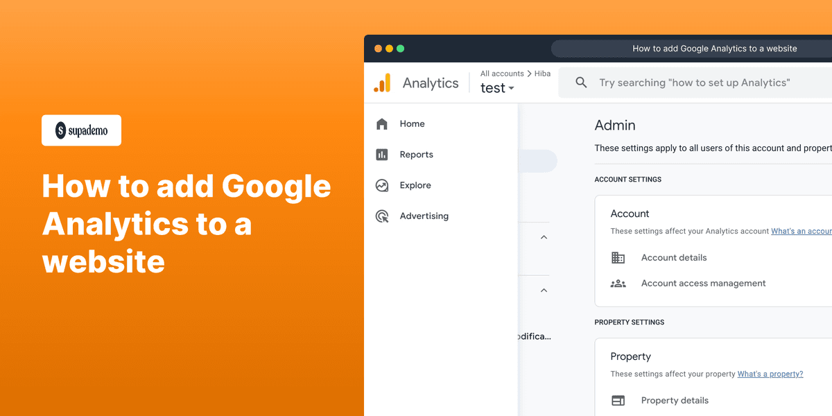 How to add Google Analytics to a website screenshot