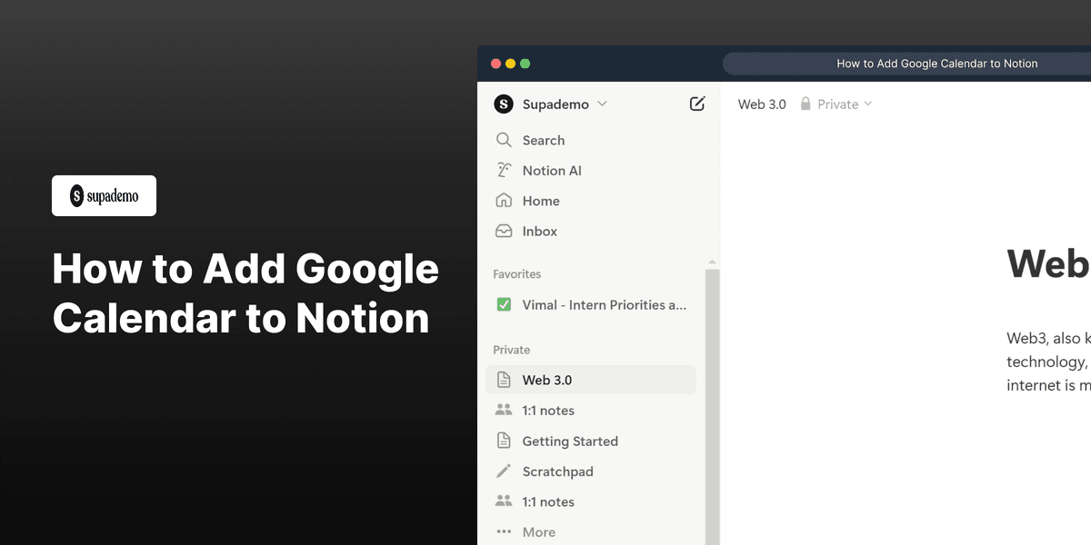 How to Add Google Calendar to Notion screenshot