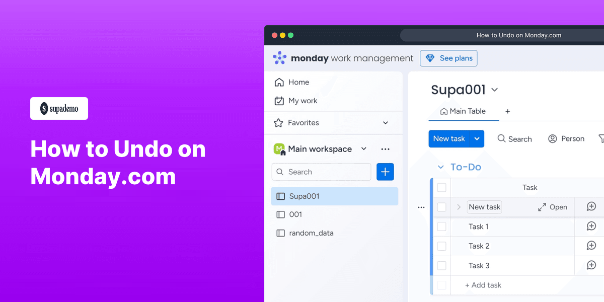 How to Undo on Monday.com screenshot