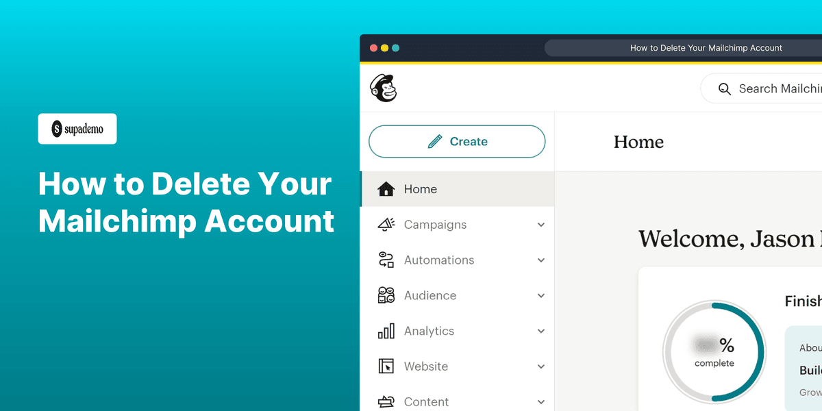 How to Delete Your Mailchimp Account screenshot