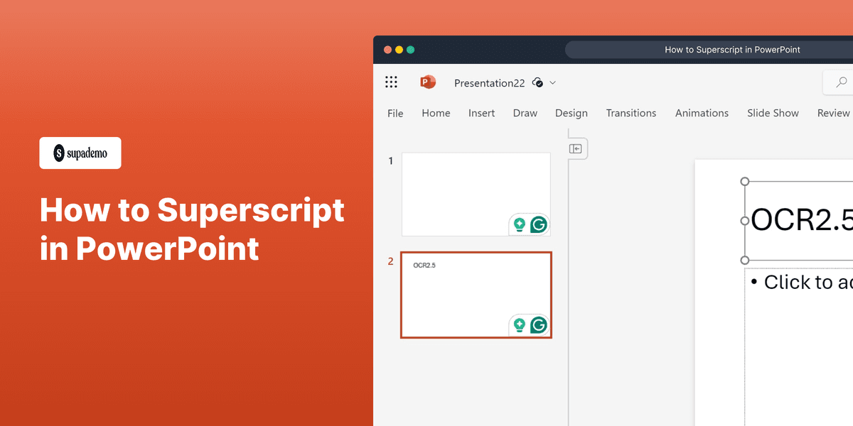 How to Superscript in PowerPoint screenshot