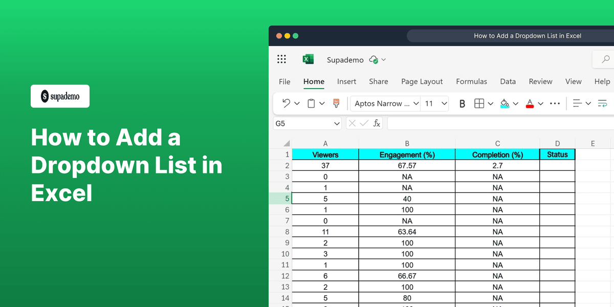 How to Add a Dropdown List in Excel screenshot