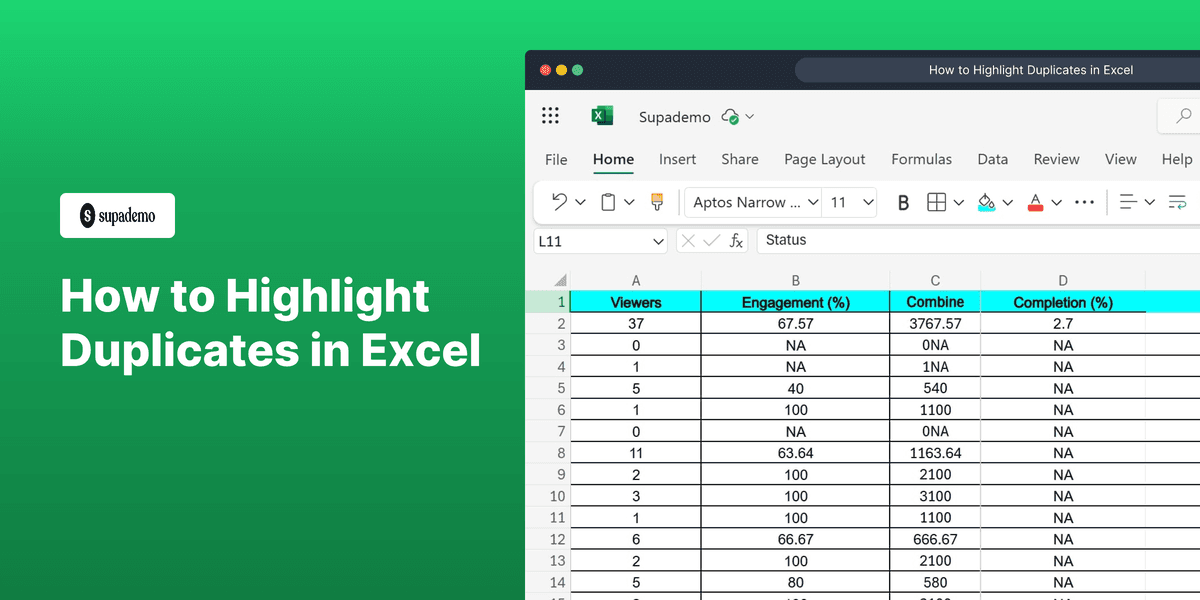 How to Highlight Duplicates in Excel screenshot