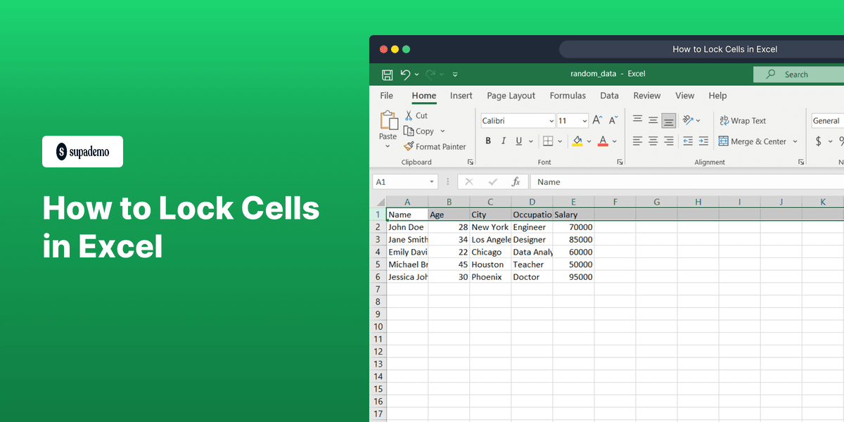 How to Lock Cells in Excel screenshot