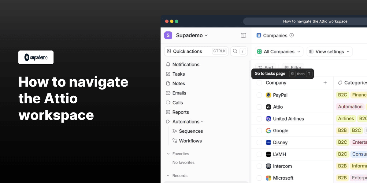 How to Navigate Attio Workspace screenshot