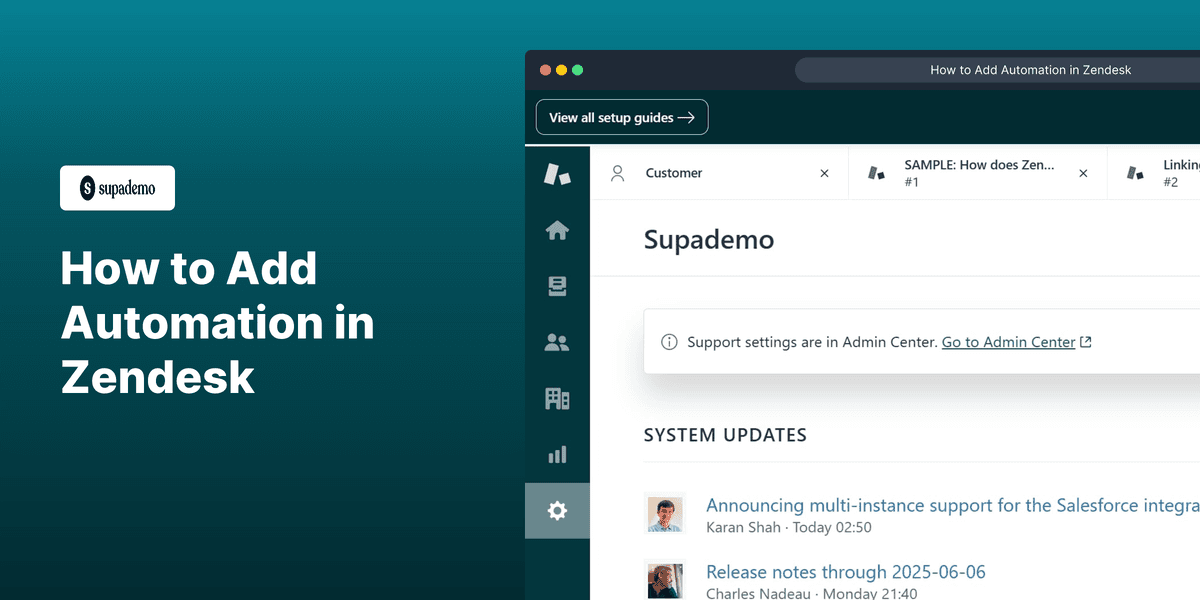 How to Add Automation in Zendesk screenshot