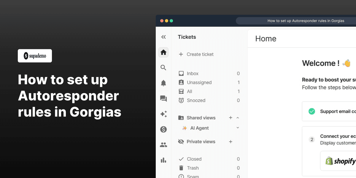 How to set up Autoresponder rules in Gorgias screenshot