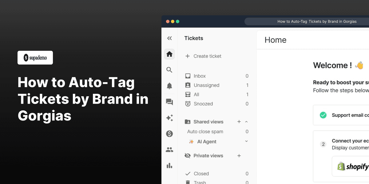 How to Auto-Tag Tickets by Brand in Gorgias screenshot