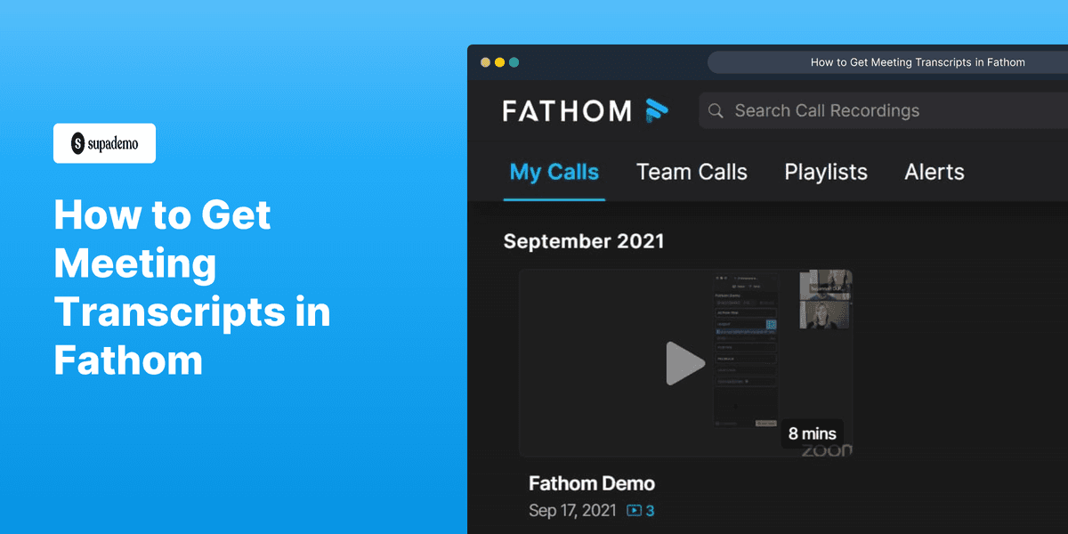 How to Get Meeting Transcripts in Fathom screenshot
