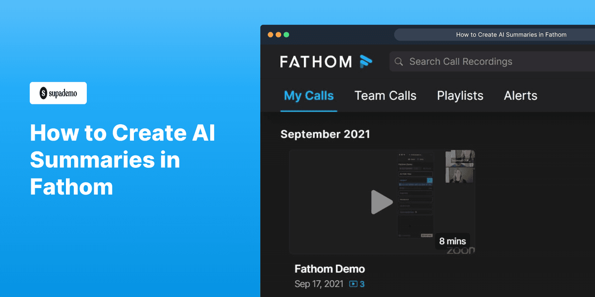 How to Create AI Summaries in Fathom screenshot