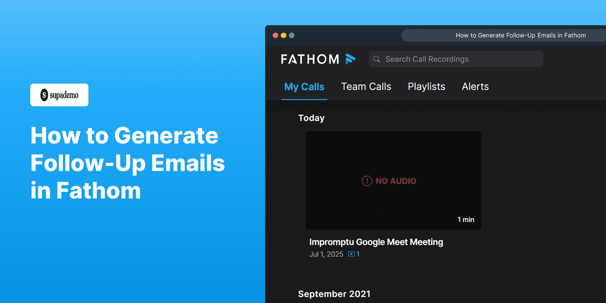 How to Generate Follow-Up Emails in Fathom screenshot