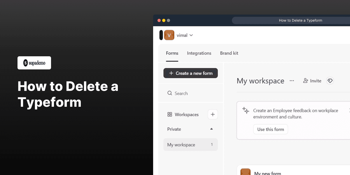 How to Delete a Typeform screenshot