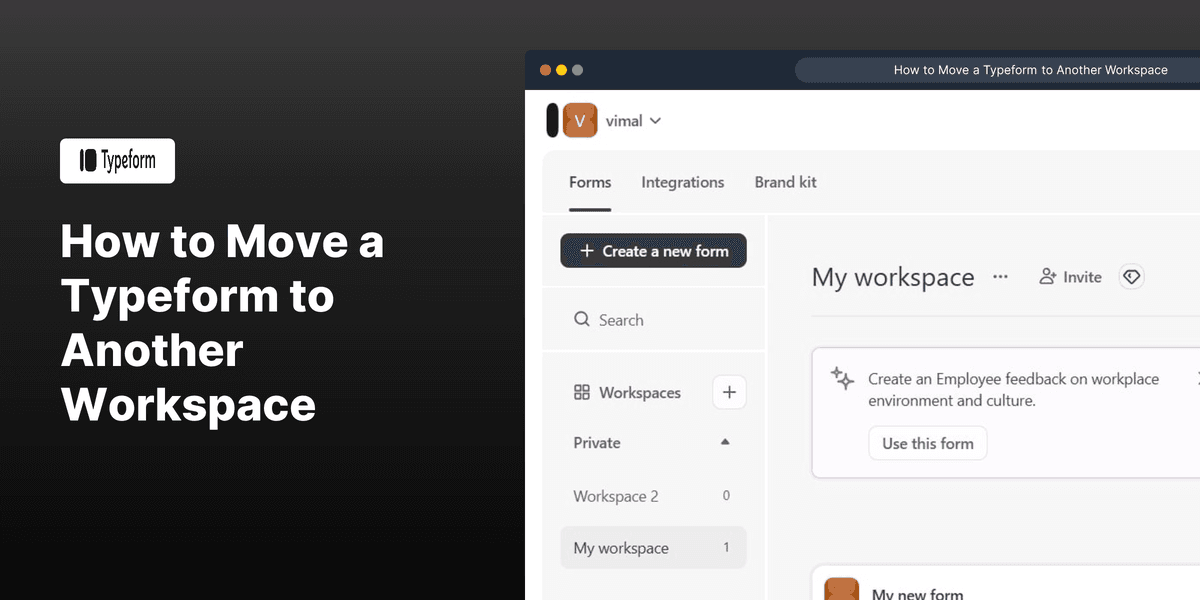 How to Move a Typeform to Another Workspace screenshot