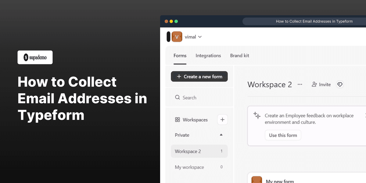 How to Collect Email Addresses in Typeform screenshot
