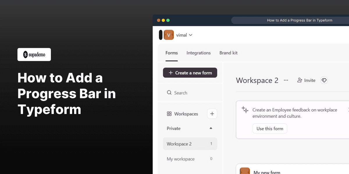 How to Add a Progress Bar in Typeform screenshot