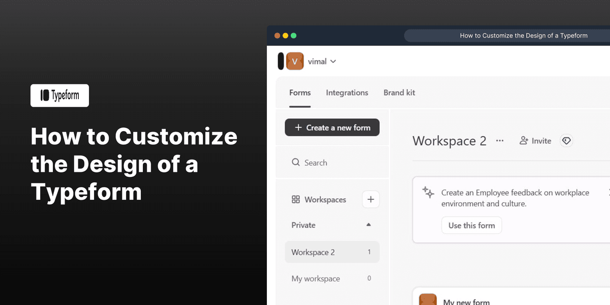 How to Customize the Design of a Typeform screenshot