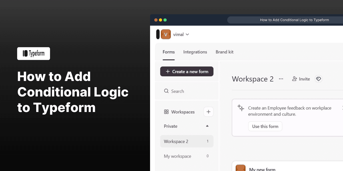 How to Add Conditional Logic to Typeform screenshot