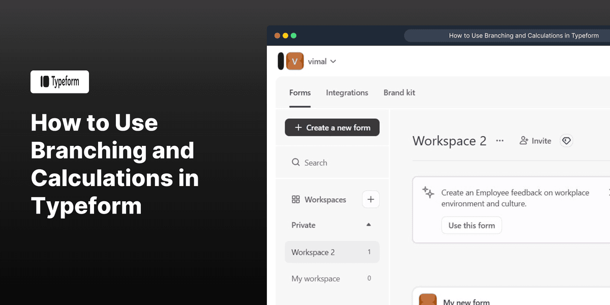How to Use Branching and Calculations in Typeform screenshot