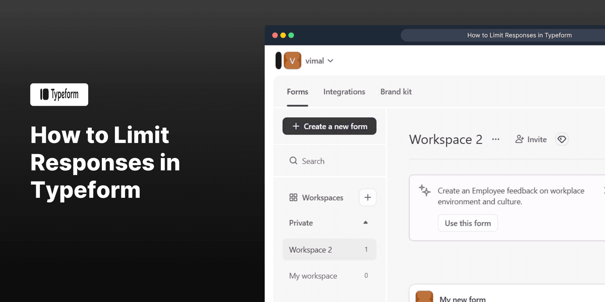 How to Limit Responses in Typeform screenshot