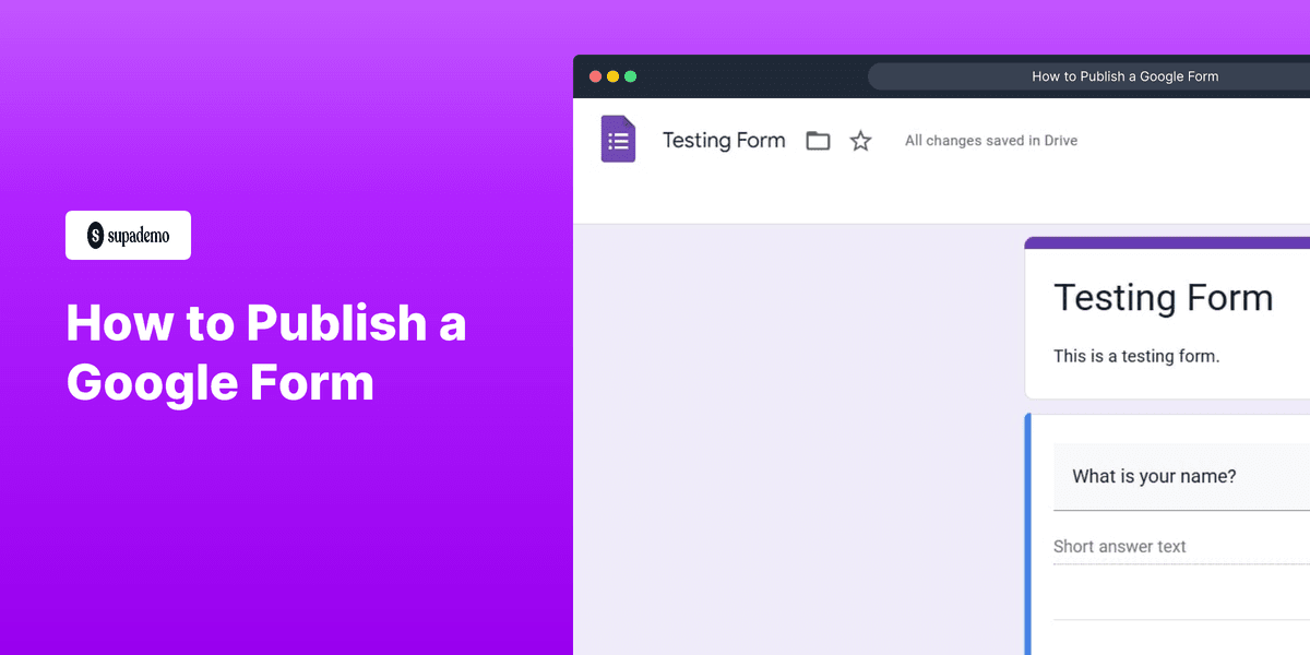 How to Publish a Google Form screenshot
