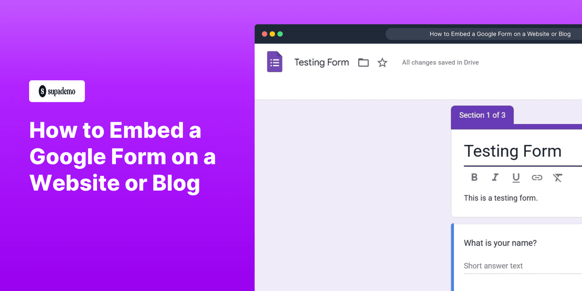 How to Embed a Google Form on a Website or Blog screenshot