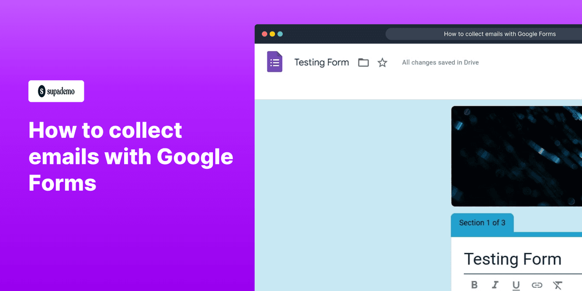 How to collect emails with Google Forms screenshot
