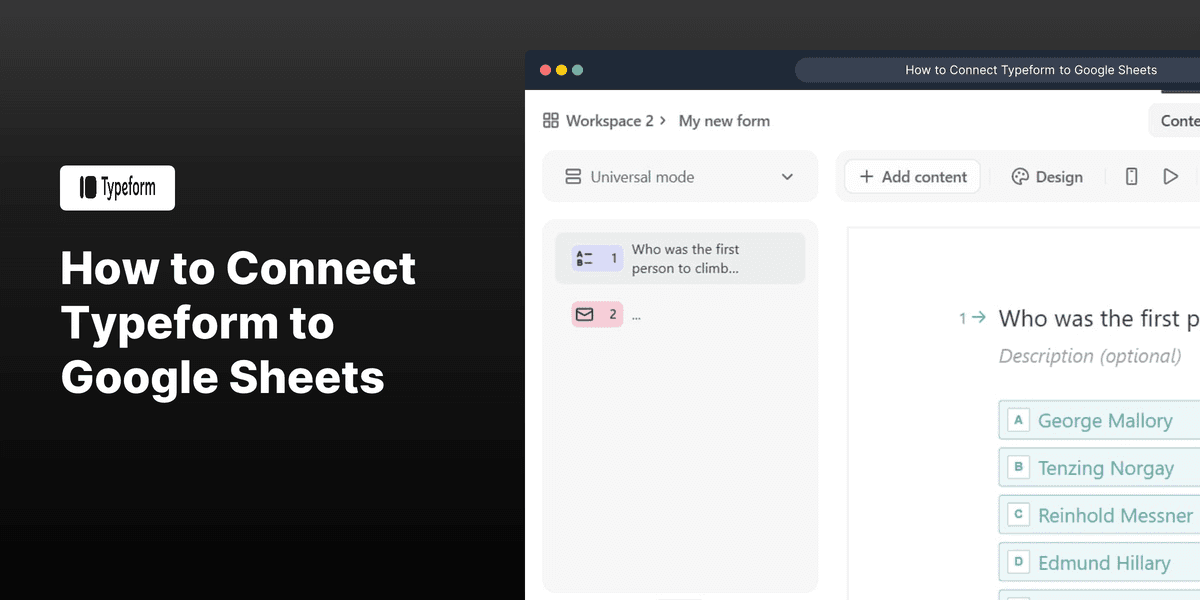 How to Connect Typeform to Google Sheets screenshot
