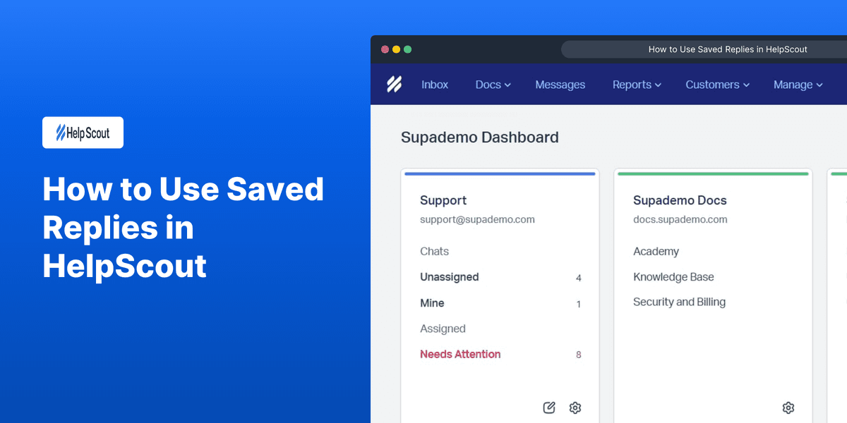 How to Use Saved Replies in HelpScout screenshot