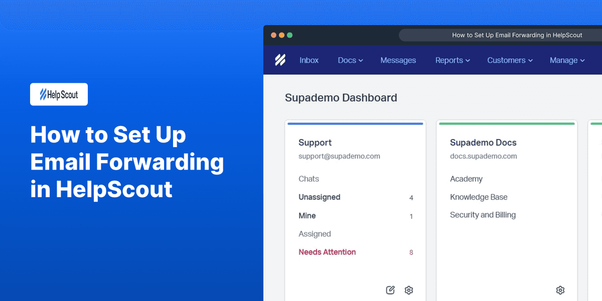 How to Set Up Email Forwarding in HelpScout screenshot