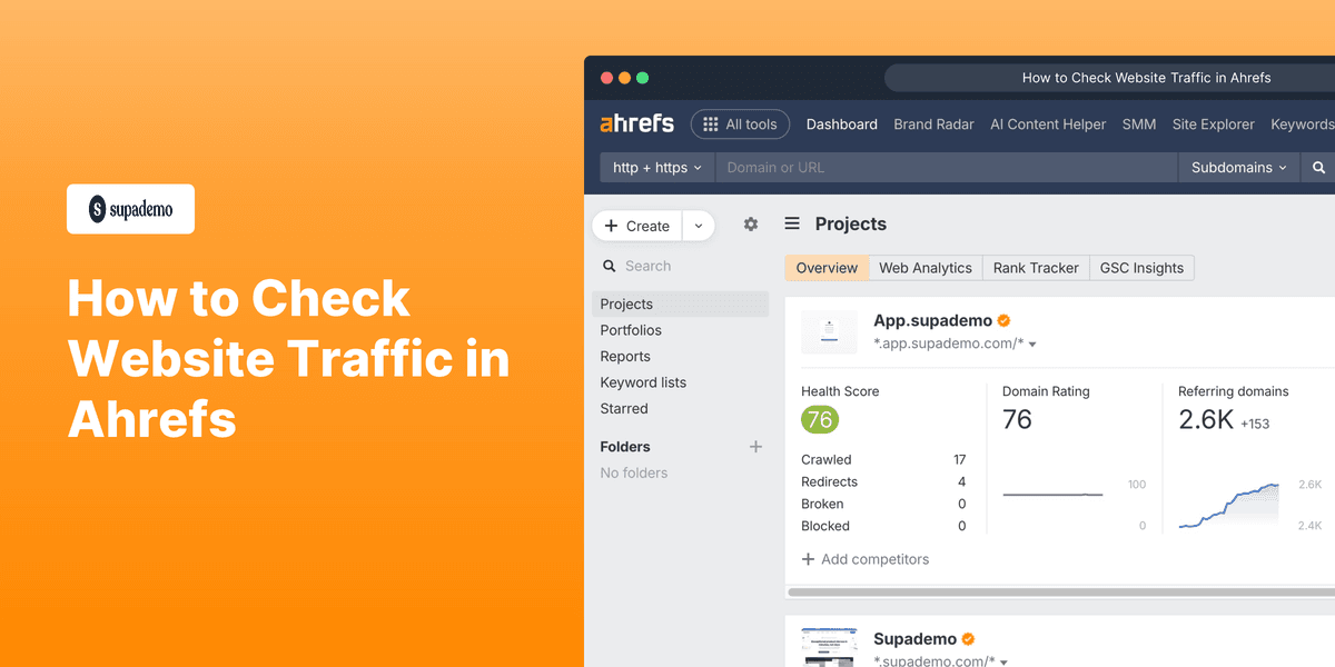 How to Check Website Traffic in Ahrefs screenshot