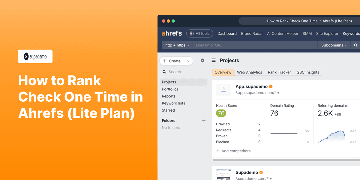 How to Rank Check One Time in Ahrefs screenshot