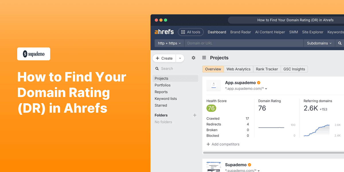 How to Find Your Domain Rating (DR) in Ahrefs screenshot