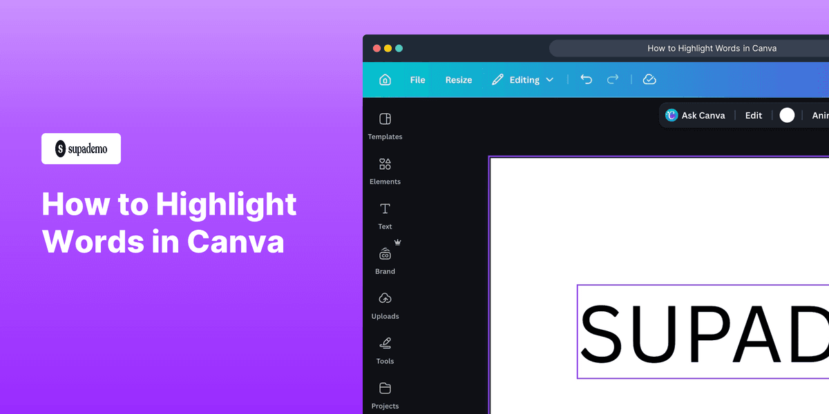 How to Highlight Words in Canva screenshot