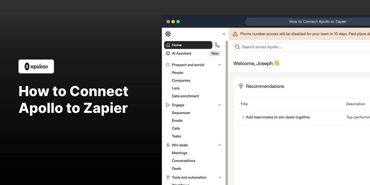 How to Connect Apollo to Zapier screenshot