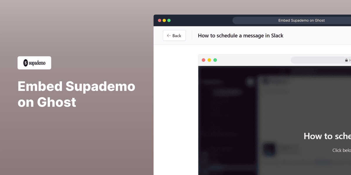 How to embed Supademo on Ghost screenshot