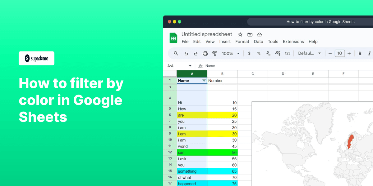 How to filter by color in Google Sheets screenshot