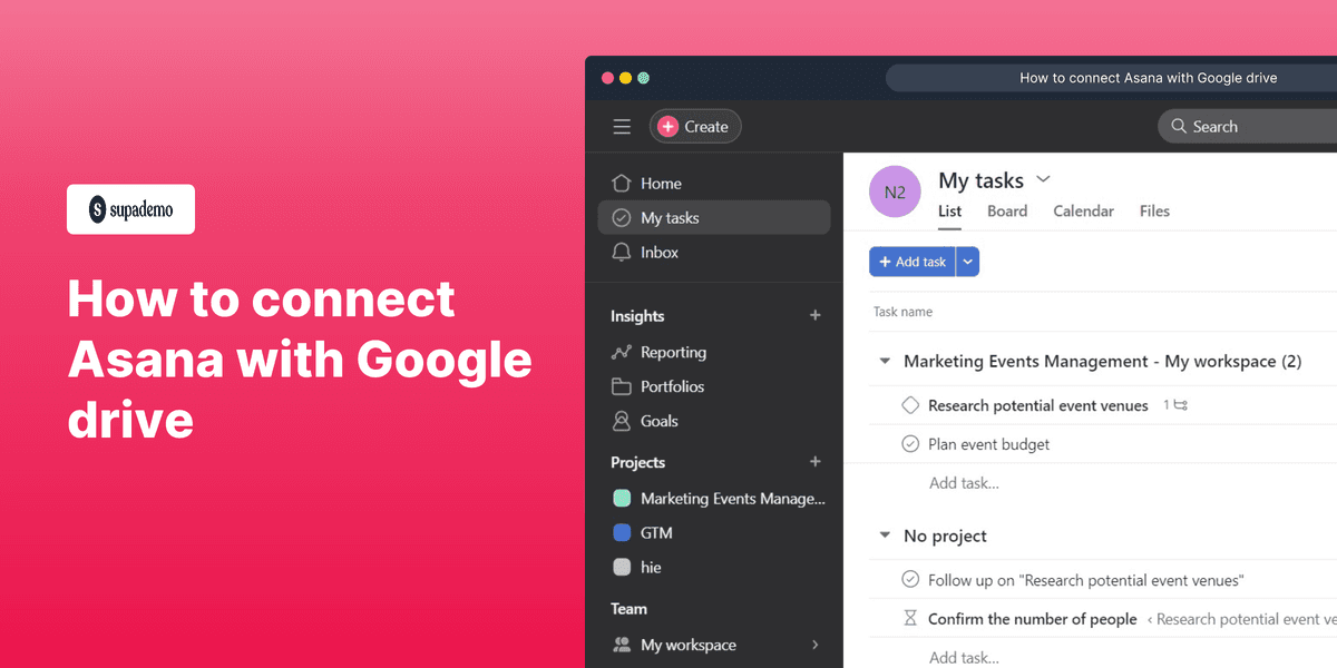 How to connect Asana with Google drive screenshot