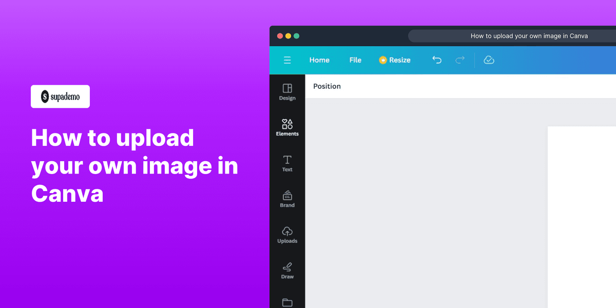 How to upload your own image in Canva screenshot