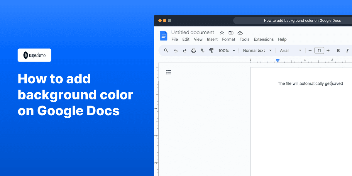 How to add background color on Google Docs screenshot