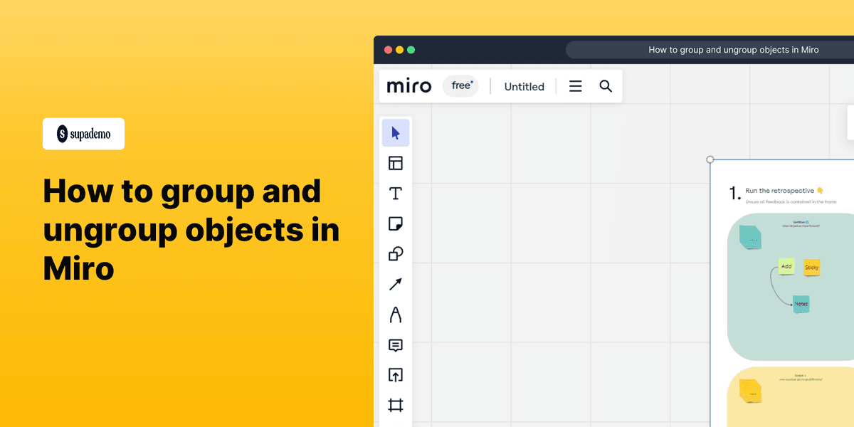 How to group and ungroup objects in Miro screenshot