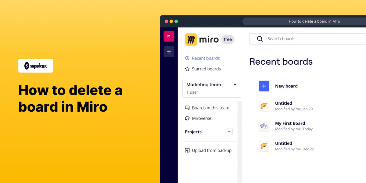 How to delete a board in Miro screenshot