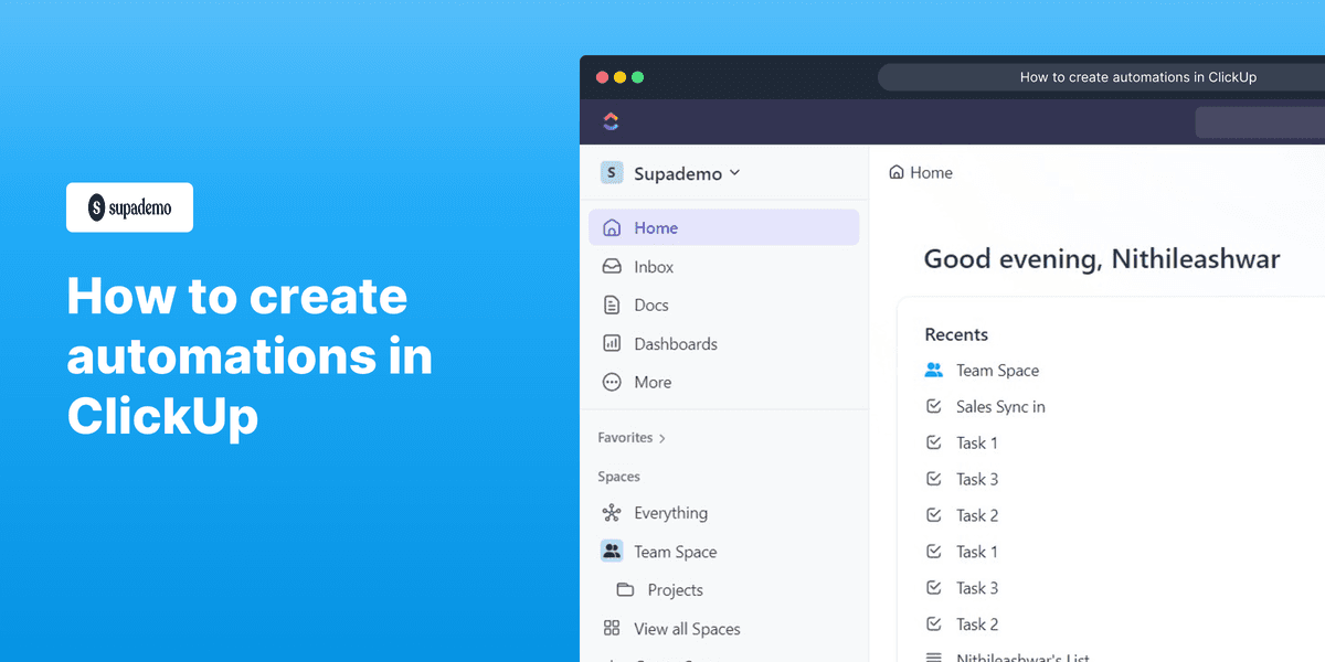 How to create automations in ClickUp screenshot